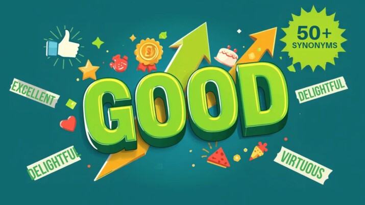 50+ synonyms for good vocabulary graphic