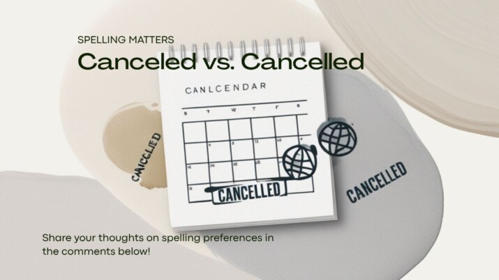 Cancelled vs canceled — British vs American spelling graphic