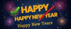 Happy New Year vs Happy New Years grammar graphic