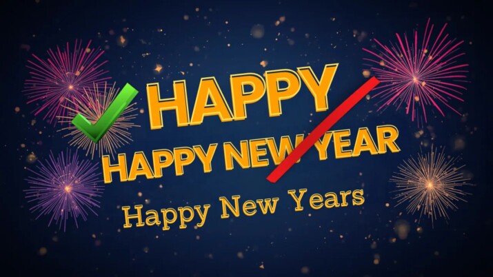 Happy New Year vs Happy New Years grammar graphic