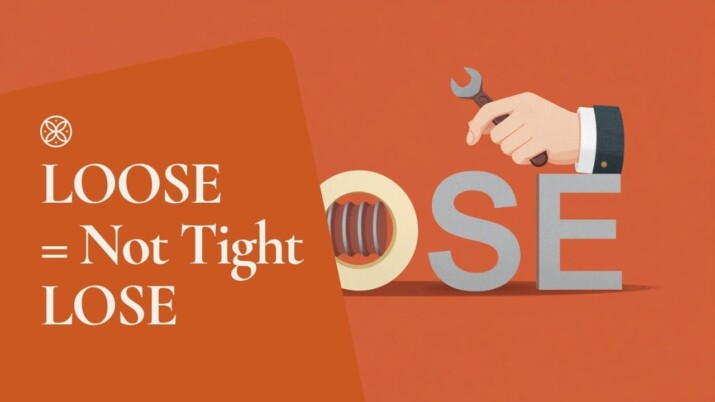 Loses vs looses — lose vs loose grammar graphic