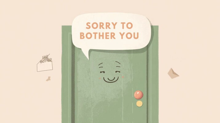 “Sorry to bother you vs sorry for bother you — correct phrase grammar graphic”