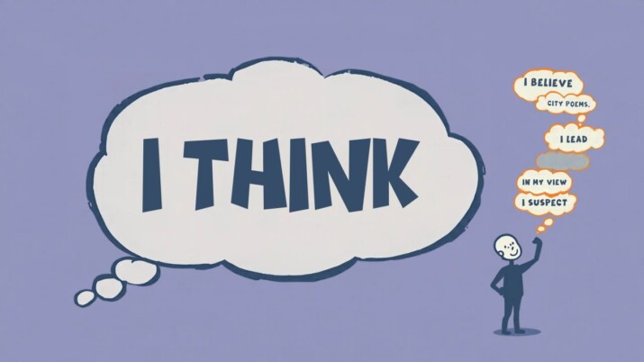 Synonym for I think — better ways to say I think graphic