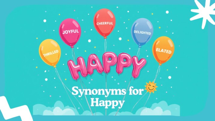 Synonyms for happy — alternative words for happy grammar graphic