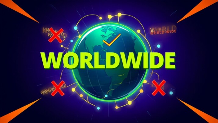 Worldwide vs world wide vs world-wide spelling graphic